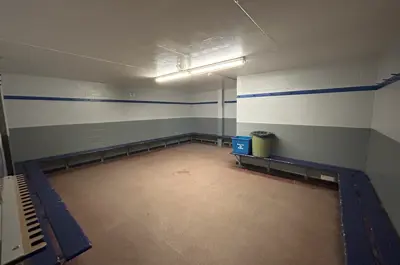 a dressing room at the Mildmay Arena